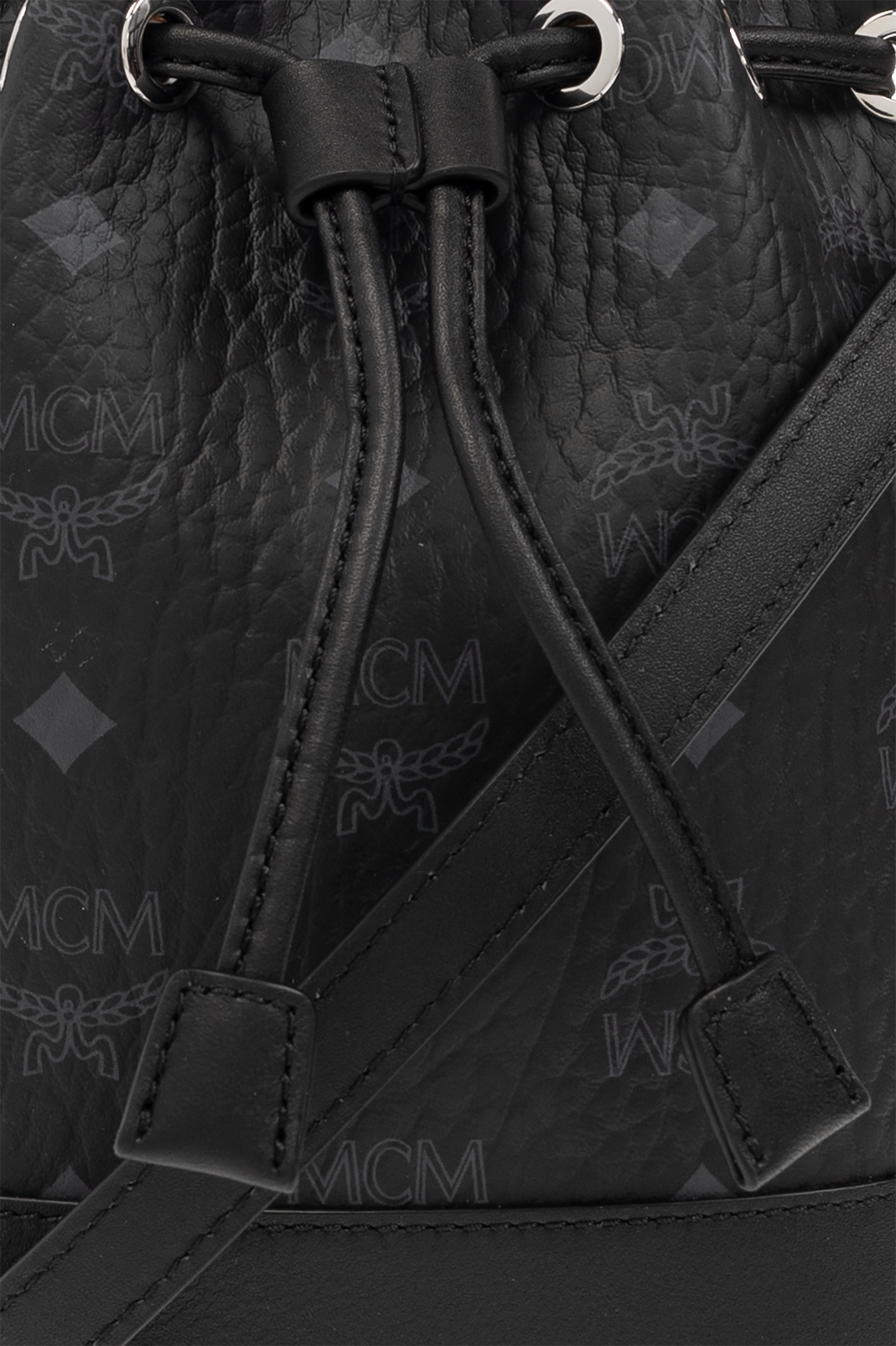 Mcm bucket bag black sale